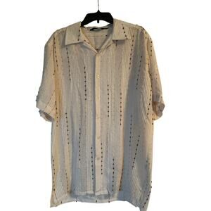 GUC Bergati Vintage Men's Short Sleeve Casual Button Down Shirt Size Large